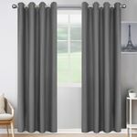 JIVINER 2 Panel Set Linen Blackout Curtains for Bedroom Living Room Darkening Curtains Grommet Thermal Insulated 96 inch Window Drapes Panels (Dark Gray, W52 X L96,2 Panels)