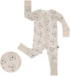 LittleHippo 2-Way Zipper Bamboo Romper, Soft Spandex & Bamboo Viscose One Piece Pajamas, Newborn, Baby Boys & Girls, Kids (Winter Bear, 0-3 Months)