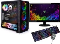 Veno Scorp GAMING PC Bundle Intel Core i7 2600 16GB Ram, 24" Full HD Led Monitor 256GB SSD + 1TB HDD GTX 1650 4GB Windows 10 Gaming PC USB 3.0 NeonZilla 4 X ARGB Gaming Case