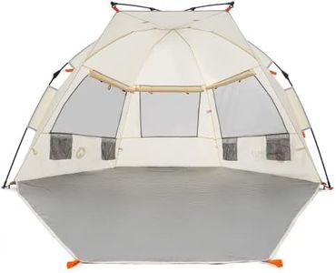 Easthills Outdoors Instant Shader Extended L Easy Up Beach Tent Sun Shelter - Extended Zippered Porch Included Beige
