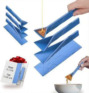 POLYGONS FLAT 3-IN-1 FOLDING MEASURING SPOONS | 2 Spoons with 6 Different Sizes (Blue)