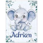 Personalised Baby Blanket for Girls Custom Baby Blanket with Name for Kids Custom Elephants Blanket for Infant Toddler Soft Newborn Bed Throw Personalised Baby Gift for Birthday Baby Shower Christmas