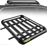 VEVOR Roof Rack Cargo Basket 50 x 34.5 Inch Universal Roof Rack Basket Aluminum Roof Mounted Cargo Rack for Car SUV Traveling Luggage Holder, with 220 LB Capacity