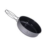 Boundless Voyage Titanium Non-Stick Frying Pan with Folding Handle Non-Stick Ceramic Coating Cooking Pot for Outdoor Camping Picnic Backpacking