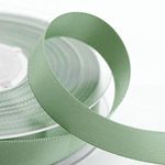 Italian Options Satin Ribbon, 25mm Wide x 25 Metre Roll, Sage Green