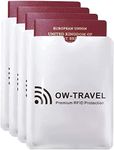 OW-Travel RFID Protector Sleeves for Passports (4 Pack) Contactless Card Protector. RFID Blocking Card and Credit Card Protector.RFID Card Holder RFID Blocking Passport Cover