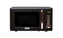 Haden Salcombe 800W Microwave Oven - Versatile with Defrost, Reheat & Cooking Functions - Spacious 20L Capacity - Convenient Digital Timer - 5 Power Levels - Sleek Black & Copper Design