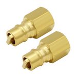 Hooshing 2PCS Propane Quick Connect Fitting 3/8ââ‚¬Â Male Quick-Disconnect x 3/8ââ‚¬Â Female NPT Brass Adapter for Propane BBQ Grill, Heater, Fireplace, RV Trailer