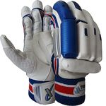 THRAX Leather St 1800 Cricket Batting Gloves White Blue