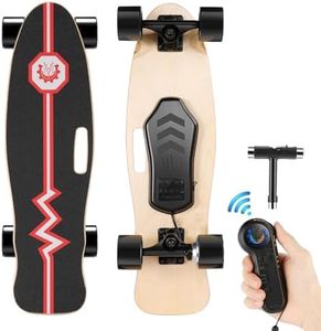 Caroma Electric Skateboard with Remote, 350W Electric Longboard for Adults Teens, 12.4MPH Top Speed, 8 Miles Range, 3 Speed Gears Skateboard for Beginners and Experts, Load up to 220lbs