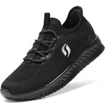 STQ Nursing Shoes Women Comfortable Hands Free Slip on Sneakers Standing All Day Arch Support Nurse Non Slip All Black Size 8.5