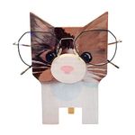 Vibbang Wood Glasses Holder, 3D Wooden Puzzle Eyeglasses Stand, Novelty Animal Shape glasses Holder, Handmade Wood Sunglasses Holder Stand, Pet Spectacle Display Rack Home Office Desk Decor(Cat)