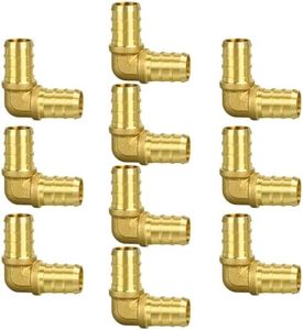 10 Pack PEX Fittings, 1/2" PEX Fittings, PEX Elbow Fittings, Brass PEX Fittings for PEX Tubing Pipe (1/2" Elbow, 10)