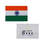 Seed Paper India | TRI-COLOUR PLANTABLE Badge- indian Flag Colour Badge MADE OF SEED Paper (indian flag color Printed Plantable BADGE)| Rectangle pack of 100 BADGE