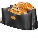 Amrta Toaster Bags Reusable Non-Stick Pockets Sandwich 3 Pcs Black, Toastie Heat Resistant Pizza Bread Snack Microwave Oven Grill Indoor Home Party Kitchen (3 17x19cm Black)