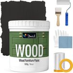 DWIL Matte Finish Furniture Paint - 16 Oz All-in-One Kit for Cabinets, Doors, Tables, and Dressers Refinishing - Water-Based, Non-Toxic & Odorless, Easy to Apply(Black)