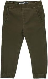 X RAY Jogger-Style Toddlers (2T-4T) Stretchy Colored Denim Jeans, Casual Pants for Boys with Tapered Leg and Elastic Waistband, Boy Clothes,Olive, 2T