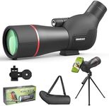 Urbancoast Spotting Scope 20-60x60mm - Waterproof IPX7 Spotter Scope with Phone Adapter and Tripod, Portable for Bird Watching Wildlife observing and Hiking, Black