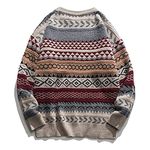 MaNMaNing Knit Sweater for Women Y2K Vintage Striped Sweatshirt Hip Hop Street Wear Grunge Aesthetic Pullover Jumper Tops Red