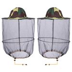 HunterBee 2 PCS Round Beekeeping Beekeepers hat with Veil net Netting/Mosquito Netting hat