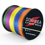 Dorisea Extreme Braid 100% Pe Braided Fishing Line 109Yards-2187Yards 6-300Lb Test Multi-Color (300m/328Yards 100lb/0.55mm)