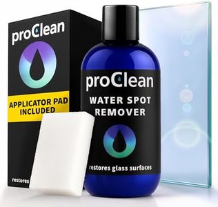 GlasWeld ProClean Hard Water Stain Remover for Glass & Metal – Non-Acid Water Spot Remover with Applicator Pad for Glass, Car Windshield, Shower, Mirror & Boat Windows - Bathroom Cleaning Supplies