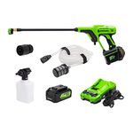 Greenworks 24V 600PSI Pressure Washer, 4.0 Ah USB Battery and Charger Included