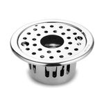 Ruhe® Round Floor Drain (5 Inches) with Hole | 304-Grade Stainless Steel Drain Jali with Cockroach Trap | Floor Trap with Collar & Rotating Lock