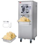 VEVOR Commercial Ice Cream Machine, 18 L/H Yield, 1780W Single Flavor Hard Serve Ice Cream Maker with Wheels, 6L Stainless Steel Cylinder, LED Panel Auto Clean Pre-cooling, for Restaurant Snack Bars