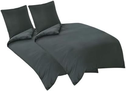 Aisbo Bettwäsche 135x200 4teilig Grau - Bettbezug 135x200cm 4tlg mit Kissenbezug, Bettwäsche Set Mikrofaser mit Reißverschluss, weich und bügelfrei