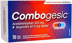 Combogesic - Double Action Acetaminophen + Ibuprofen Tablets for Acute Pain and Fever Relief - Headache and Acute Migraine Relief, Menstrual Pain Relief, Muscle Aches, Dental Pain Relief - 70 Tablets