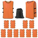 12 Pack Scrimmage Training Vests Adults Youths Kids, Team Practice Jersey with Carry Bag, Sports Pinnies for Soccer Basketball Football Volleyball Hockey