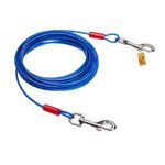 Foodie Puppies Extra Strong Red Tie-Out Cabel/Leash for Dogs (15 Feet, 4mm) | Vinyl Coated Galvanized Leash, Tangle Resistant, Strong Grip with Safety Hooks