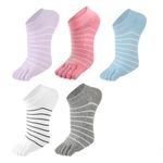 Toe Socks, 5 Pairs Women's Toe Socks for Running Athletic Walking