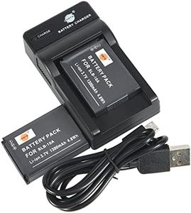 DSTE 2X SLB-10A Li-Ion Batería Traje y Cargador Micro USB Compatible con Samsung SL420 TL9 WB150F WB250F HMX-U20 HZ10W HZ15W IT100 L100 L310W M310W NV9 Digital Kamera als Samsung SLB10A