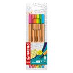 STABILO point 88 - Fineliner - Pack of 6 Neon Colors (Assorted)