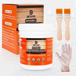 Deuvuo Waterproof Sealant, Strong Transparent Waterproof Coating, Anti-Leakage Liquid Waterproof Glue, Leak Adhesive for Bathroom, Kitchen, Garden, Roofs, Walls, Indoor & Outdoor (300g)