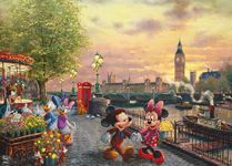 Ceaco - Thomas Kinkade - Disney - Mickey & Minnie in London - 1000 Piece Jigsaw Puzzle