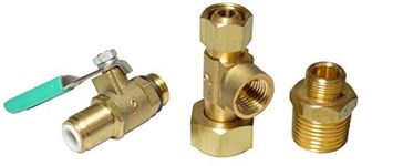 Metpure Heavy Duty EZ RO Reverse Osmosis RO Filtration Ice Maker Refrigerator Universal Feed Water Supply Adapter with 1/4" Quick Connect Ball Valve Lead Free Solid Brass