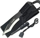 Master Cutlery Survivor HK-759 Fixed Blade Knife, Two-Tone Tanto Blade, Black Cord-Wrapped Handle, 7-Inch Overall