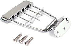 4 String Guitar Trapeze Tailpiece Adjustable Guitar Tailpiec Bridge with Screws for Archtop Guitar 15mm Spacing