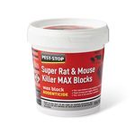 Pest Stop Super Rat & Mouse Killer MAX Wax Blocks - Weather Resistant Baits for Mouse Rat - Mice Killer - Rat Control for Home, Office, Garden, Industry - (15 x 10g), 150g