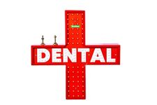 SANLITES DENTAL SIGNAGE PIXEL LED SIGN BOARD FOR DENTIST - FLASHING-18 X 18 - FLANGE - WALL MOUNTABLE-STORE FRONT-PIXEL LED