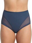 Leonisa Invisible High Waisted Tummy Control Underwear - Shapewear Panties for Women Blue