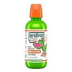 TheraBreath Kids Organic Wacky Watermelon Mouthwash with Fluoride, Anticavity, Dentist Formulated, 16 Fl Oz