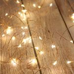 AMFIN® (Pack of 1 10 Meter Battery Powered, Wired String Fairy Lights, 3 AAA Battery Powered Portable LED Lights, LED String Lights for Decoration, Decorative Strings - Warm White