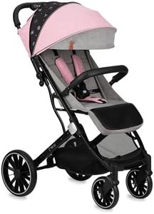 MoMi ESTELLE LIGHT PLUS Passeggino a partire da 6 mesi (fino a 22 kg), pieghevole con cintura di sicurezza a 5 punti, cestino porta spesa e funzione di apertura, manico telescopico per il traino