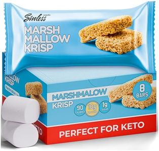New Improved Recipe - Sinless Snacks Marsh Mallow Krisp - Perfect Keto Snacks - Delicious Gluten Free Low Carb Snacks - Marshmallow Keto Cereal Bars – Soft & Chewy Low Sugar – Less Than 1g - 8 Count