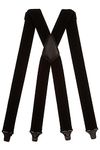 Olata Heavy Duty X-Shape Airport Braces/Suspenders with Plastic Clips - 4cm. Black