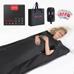 RRGFB Infrared Sauna Blanket, Portable Sauna Blanket for Detoxification, Personal Sauna for Home Relaxation, 1-60 Mins Timer, 86-158℉ Temp Range, 5.9 ft x 2.6 ft, Oxford Fabric Cover